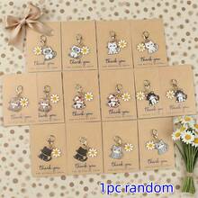 3 قطع مجموعة سلسلة مفاتيح بشكل قطة كرتونية وعباد الشمس، تتضمن 3 بطاقات شكر تحفيزية، مناسبة لسلاسل المفاتيح وديكور العبوات والأقلام، مثالية للاستخدام اليومي والديكور، وهي هدية مفكرة للعائلة والأصدقاء، مناسبة للعودة إلى المدرسة وأعياد الميلاد وغيرها - متعدد الألوان - مشاهدة 8