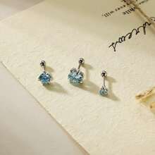 1 قطعة أقراط مسامير بتصميم مخلب تنين مرصعة بالزركونيا المكعبة، مناسبة للمجوهرات الشخصية والحفلات للنساء، تصميم فريد للأذن المثقوبة، هدية مميزة للصديقة، هدية عيد الميلاد - فضي - مشاهدة 2