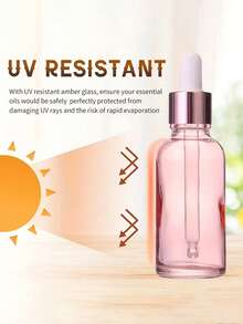 粉色玻璃滴管瓶 - 精油分配器，带玻璃滴管的瓶子，适用于化妆品和香水、精华液小瓶、带玻璃滴管的化妆品旅行容器套装、旅行容器，便携且节省空间，适合日常携带、户外旅行、家庭使用、实验室用品、按摩油和液体储存，是斋月、开斋节、情人节、圣诞节或感恩节的完美礼物。 - 彩色 - 查看 4