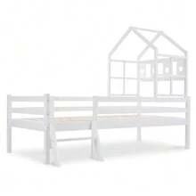 Children's Cabin Bed With Ladder And Drawers, Slatted Base Included, Solid Wood Loft Bed With Fall Protection 90x200cm White (Without Mattress) - 白色 - 查看 7
