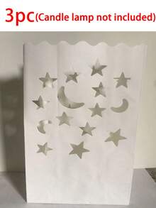 1/3/5/10 Pcs - Ramadan Flame Retardant Candle Bags, White Candle Bags, Suitable For Weddings, Valentine's Day Receptions, Engagement Ceremonies, Proposals, Ramadan And Other Occasions (Candles Not Included), Made Of Reusable Materials. Ramadan! - Multicolor - View 8