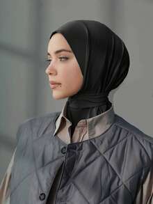 1pc Women's Convenient Button Hijab, Sports Hijab For Muslim - Multicolor - View 11