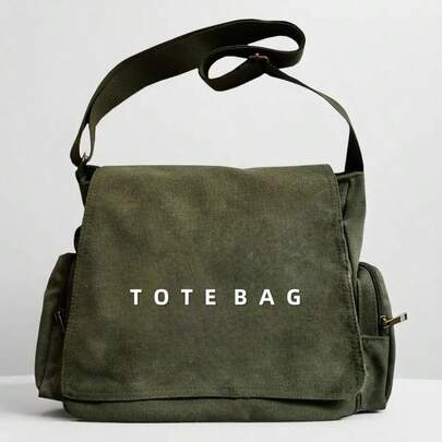 Women's Vintage Printed Tote Bag - Olive Green Retro Messenger Shoulder Handbag With Gold Hardware, Adjustable Strap And Zipper Closure, Durable Laptop Bag, Tote Bag For Travel, Work, School - Fashionable & Practical Daily Bag With Camouflage Pattern, Suitable For Casual And Formal Occasions, Christmas Gift, Laptop Case, Tote Bag For School