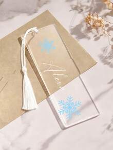 1 pieza Marcapáginas de acrílico transparente con nombre personalizado con 23 estilos - Accesorio de libro hecho a mano con flores personalizadas, regalo único para lectores - Para amantes de los libros - Regalo de Navidad - Regalo perfecto para mamá - Multicolor - Ver 23