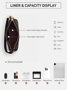 Coach Nolita 19 Hobo Tote Handbag For Women Stylish Shoulder Bags Mini Clutch Purse Zipper Pouch - Walnut and Black - View 6