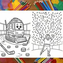 (Versión de lujo actualizada, papel grueso, 28.5 * 20.5cm) "Páginas para colorear de hockey: Actividad de deportes de invierno", Adecuado para parejas y familias, Adecuado para fiestas, San Valentín, cumpleaños y otras festividades. Suministros de pintura y estudio, 22 páginas, libros, libros para colorear, suministros de estudio, escuela, Navidad, Halloween, cumpleaños, regalos de regreso a la escuela, libros para colorear, adultos, regalos de Navidad, libros para colorear - Una pieza - Ver 5