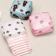 Cute Cartoon Sanitary Pad Storage Bag, Large Capacity Women's Menstrual Pad Storage Pouch, Portable Travel Bag - Multicolor - View 5