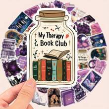 50 pièces Autocollants de bibliothèque vintage, design bocal Mason - Couleurs pastel (violet, bleu, rose, vert menthe) - Réutilisables, amovibles, sans résidu, convient pour les agendas, cahiers, scrapbooks - Cadeau idéal pour les amateurs de livres, les enseignants, les étudiants - Autocollants décoratifs avec des designs amusants, auto-adhésifs - Multicolore - Voir 7