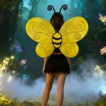 Conjunto de disfraz de abeja, incluye diadema y alas de abeja, apto para hombres y mujeres, regalo de Navidad - Amarillo - Ver 2