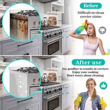 3pcs Stove Counter Gap Cover 21 Inch Silicone Stove Gap Filler Strip Heat Resistant Cooktop Space Guard Anti-Slip Non-Tacky Easy Clean - Black - View 4
