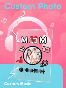 1 pieza Placa personalizada con tu foto y texto, regalo para relación a distancia, retrato personalizado en placa de acrílico, placa de foto personalizada, regalo único para ella/él, parejas, novio, novia, ideal para el Día de San Valentín, Día de la Madre, Día del Padre, cumpleaños, aniversarios, graduación, bodas, Navidad