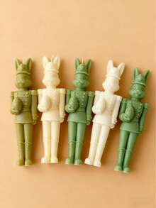 胡桃夹子兔子蛋形蜡烛模具，耐热 | 高弹性硅胶模具，多用途 - 可用于制作蜡烛、石膏/绘画、捏捏乐/解压玩具、摄影背景、节日家居装饰、派对礼物、手工工艺品。一体成型，柔韧易清洗，可重复使用。 - 白色 - 查看 9