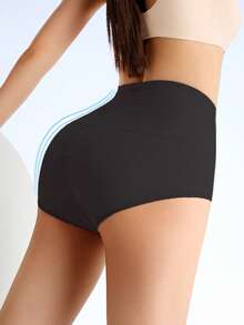 Leggings de control de abdomen de cintura alta para mujer, pantalones de compresión moldeadores sin costuras, transpirables y cómodos - Negro - Ver 5