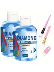120/240ml Diamond Painting Sealer With Brushes Diamond Art Sealant Diamond Painting Shiny Sealant Diamond Painting Accessories(4oz) - Transparent - View 10