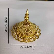 1pc Metal Incense Burner: A Vintage-Style Gold Incense Holder That Functions As An Ash Catcher, A Decorative Piece For Backflow Incense, And A Candle/Incense Stick Stand. This Versatile Desktop Ornament And Home Decor Accent Makes For A Creative Aromatherapy Gift-An Essential Home Accessory And A Perfect Choice For Gift-Giving Occasions. - Multicolor - View 14