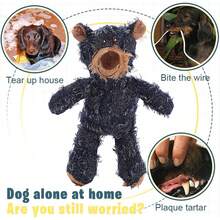 Pet Plush Toys, Durable Dog Chew Toys, Cute Beggar Bear Dog Squeaky Toys, Stuffed Plush Dog Toys Ideal Pet Gift For Small, Medium, And Large Breeds Blue S - 藍色 - 查看 1