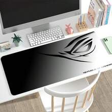Extra Large Esports Gaming Mouse Pad, Black White Gradient Eye Logo Desk Mat, Non-Slip Washable Rubber Base, Stylish Desktop Decor Accessory For Gamers Office Study - Multicolor - View 3