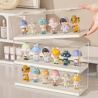 1pc Miniature Statue Storage Box, Doll Storage Box, Doll Storage Cabinet, Doll Acrylic Display Case, Transparent Storage Box, Suitable For Mini Toys, Collections, Assembly Display System