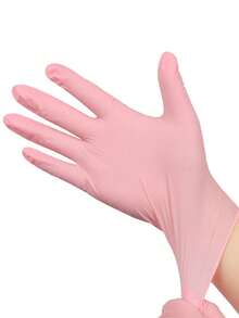 Guantes desechables de nitrilo sin polvo, talla: S, M, L, XL, guantes de limpieza doméstica duraderos, adecuados para cocina, baño, limpieza, manipulación de alimentos, tatuaje, belleza, tinte para el cabello, mascotas, salones, suministros de limpieza, electrodomésticos pequeños (negro, blanco, rosa claro) (sin caja de embalaje) - Multicolor - Ver 5