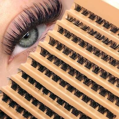  Pestañas individuales Asiteo D Curl, pestañas dramáticas esponjosas y gruesas, cómodas de usar, para extensión de maquillaje diario DIY en casa