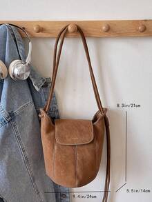 新款时尚纯色复古高端美拉德水桶单肩包，小众设计百搭欧美风南瓜包，适合日常通勤、购物、外出、上学，送女友礼物，女士手提包 - 彩色 - 查看 13