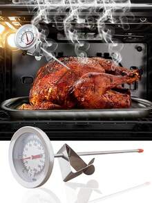 1pc Candy/Deep Fry Thermometer With Instant Read,Kitchen Thermometer,Dial Thermometer,Oil Temperature Gauge,Oil Temperature Gauge,Stainless Steel Stem Meat Cooking Thermometer