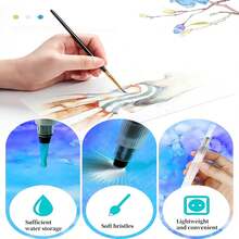 Set de Watercolor 48 Color, El Conjunto Profesional Cuenta con 8 Papeles de Acuarela, Pincel Acuático, Brush, Pincel de Parbón, Esponja, Pigmento Blanco, Set para Principiantes y Profesionales - 1 - Ver 9