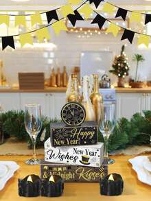 6支装LED电子茶蜡，电池供电橙色无焰茶蜡，2026新年茶蜡灯，室内外仿真1.46英寸防水电子蜡烛，适用于婚礼和家居装饰、圣诞派对生日装饰、浪漫烛光，黑色LED无焰仿真蜡烛新年派对装饰、烛光晚餐，发出柔和的光线，小型夜灯桌面装饰