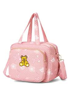 1pc INS Style Mommy Bag, Small Handheld Shoulder Messenger Bag, Fashionable Embroidered Diaper Bag For Mothers - Baby Pink - View 1