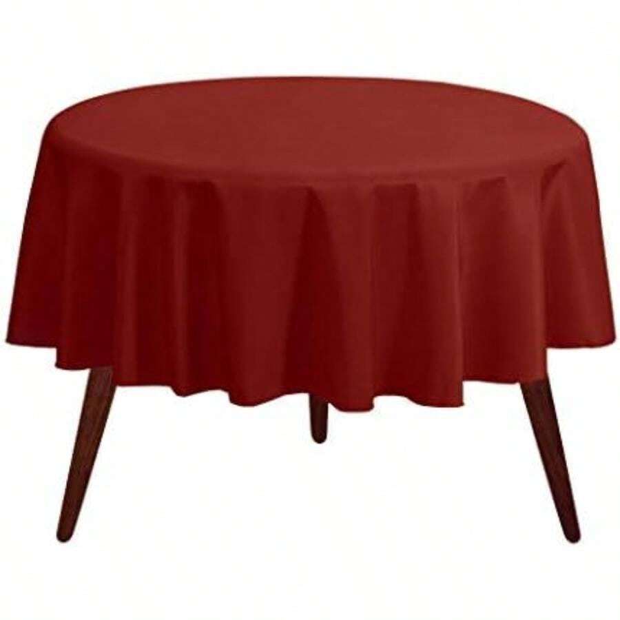Gee Di Moda - Mantel redondo de 120 pulgadas, color morado para mesas redondas de 60 a 96 pulgadas, tela lavable resistente, para mesa de buffet, fiestas de día festivo, cenas, bodas y baby shower(304.8 cm (Redondo) Naranja quemado) - Multicolor - Ver 1