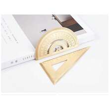 Regla de cobre gruesa, regla triangular de latón para dibujo y diseño - Dorado - Ver 17