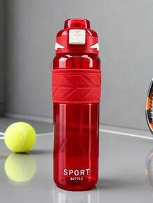 1pc 1000ml/32oz Large Capacity Transparent Straw Sports Water Bottle, Lightning Pattern Lid, Stylish & With Straw & Carrying Strap, Leak-Proof, Multiple Colors Available, Suitable For Sports, Basketball, Soccer, Camping, Outdoor Travel, Holiday Gift