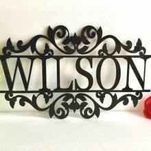 1pc Personalized Metal Name Plate/House Number Plate - Customized Outdoor Wall Letter Combination - Family Surname Plaque - Black - View 7