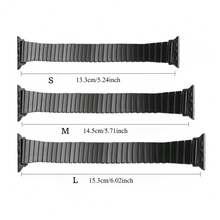 1 条苹果智能手表商务不锈钢表带，兼容苹果手表 40mm Ultra2、49mm、44mm、45mm、41mm、42mm、38mm 型号，男女通用，正式商务腕带，兼容 Series SE、9、8、7、6、5、4、3、2、1 型号，表带配件