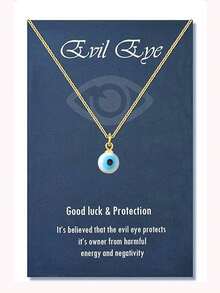 Goodwaro 1入時尚邪惡之眼項鍊藍色護身符項墜Ojo Turco，可調節，精美女士和女孩禮物珠寶