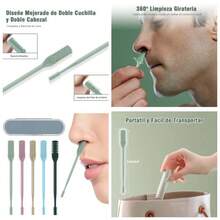 5 Pcs 2 en 1 Rasuradora de Nariz, Cortador de Pelo , con Cuchilla de Doble Filo, 360 Giratorio, Porttil y Lavable a Mano, Depiladora de Nariz, Unisex - Mezcla de Colores - Ver 1