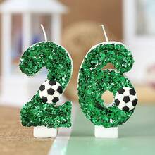 1pc Handmade 0-9 Number Candles, Green Football Birthday Candles, Adult Party Anniversary Celebration Decorative Candles - Green - View 8