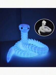 3D Printed Luminous Crystal Dragon Chinese Dragon Egg Creative Figurine Toy, Full Articulation Luminous Decor ,1pc 3D Printed Glow-In-The-Dark Dragon Crystal Dragon Ornament Figurine With Movable Joints, Chinese Dragon Toy - 彩色 - 查看 10