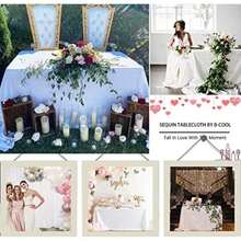 B-COOL - Mantel Rectangular de Lentejuelas para San Valentín, Navidad, 60 x 102 Pulgadas, sin Costuras, Tela de Lentejuelas Rojas, para decoración(259.1 x 152.4 cm (Rectangular) Blanco) - Multicolor - Ver 7