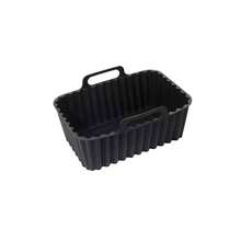 1 pieza Tapete de silicona reutilizable y antiadherente para freidora de aire, bandeja de horneado redonda, accesorio de protección resistente al calor para electrodomésticos de cocina, herramienta de esterilla de cocción para horno - Negro - Ver 12