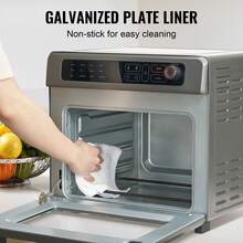 12-IN-1 Air Fryer Toaster Oven, 25L Convection Oven, 1700W Stainless Steel Toaster Ovens Countertop Combo With Grill, Pizza Pan, Gloves, 12 Slices Toast, 12-Inch Pizza, Home And Commercial Use - 灰色 - 查看 6