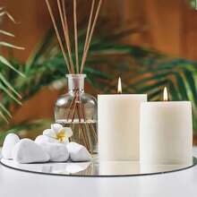 10pcs,Acrylic Round Table Mirror Trays For Weddings, Baby Showers, And Birthdays -10cm/15cm/20cm/25cm/30cm Circle Mirror Candle Plates For Home Table Centerpieces And Self-Adhesive Decorations Mirror Stickers - Silver - View 7