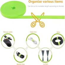 1卷可重复使用的双面胶带，1厘米宽，双面胶卷，电线整理器，魔术贴扎带，电线固定器，户外旅行必备品 - 彩色 - 查看 4