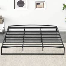 Negro Base de Cama King 25 cm Plataforma Metálica Estructura de Acero Resistente con Listones de Metal Sin Box Spring - Negro - Ver 1