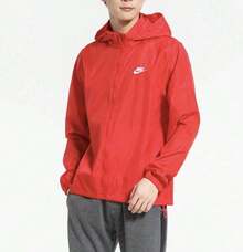 Nike Unisex Zip-Up Long Sleeve Stand Collar Casual Sports Windbreaker Jacket AR2239-657 - Red - View 6