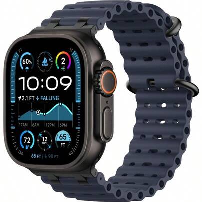 Upgraded Ocean Band Compatible With Apple Watch Ultra 3/2/1 49mm S11/S10 46mm 9/8/7 45mm SE3/SE2/SE/6/5/4 44mm 3/2/1 42mm Metal Connector Breathable Sport Watch Strap For Men Women