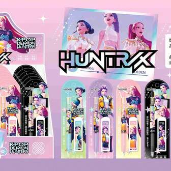 1 st populära koreanska anime-tjejgrupp tecknade anime-perifera läromedel, High Beauty automatiska pennor, koreanska anime-tjejgrupp-tema läromedel, High Beauty söta tjejgrupp flera stilar av automatiska pennset, kreativa High Beauty små presenter, små presenter till vänner och familj, julklappar, julklappar, jul, juldekorationer, stokastisk stil