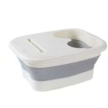 Foldable Foot Soak Basin, Home Use Foot Tub, Space-Saving Silicone Covered Foldable Basin, Massage Foot Wash Basin, Thick & Portable - Multicolor - View 12