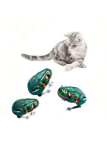 1/3pcs Cat And Frog Toy - Stainless Steel Cartoon Animal Toy, 6 Unique Designs, No Batteries Needed, For Indoor/Outdoor Cat Play, To Attract And Stimulate, Durable And Easy To Clean, Cat Toy, Fun Design, High-Quality Craftsmanship - Multicolor - View 5