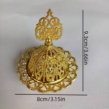 1pc Metal Incense Burner: A Vintage-Style Gold Incense Holder That Functions As An Ash Catcher, A Decorative Piece For Backflow Incense, And A Candle/Incense Stick Stand. This Versatile Desktop Ornament And Home Decor Accent Makes For A Creative Aromatherapy Gift-An Essential Home Accessory And A Perfect Choice For Gift-Giving Occasions. - Multicolor - View 12